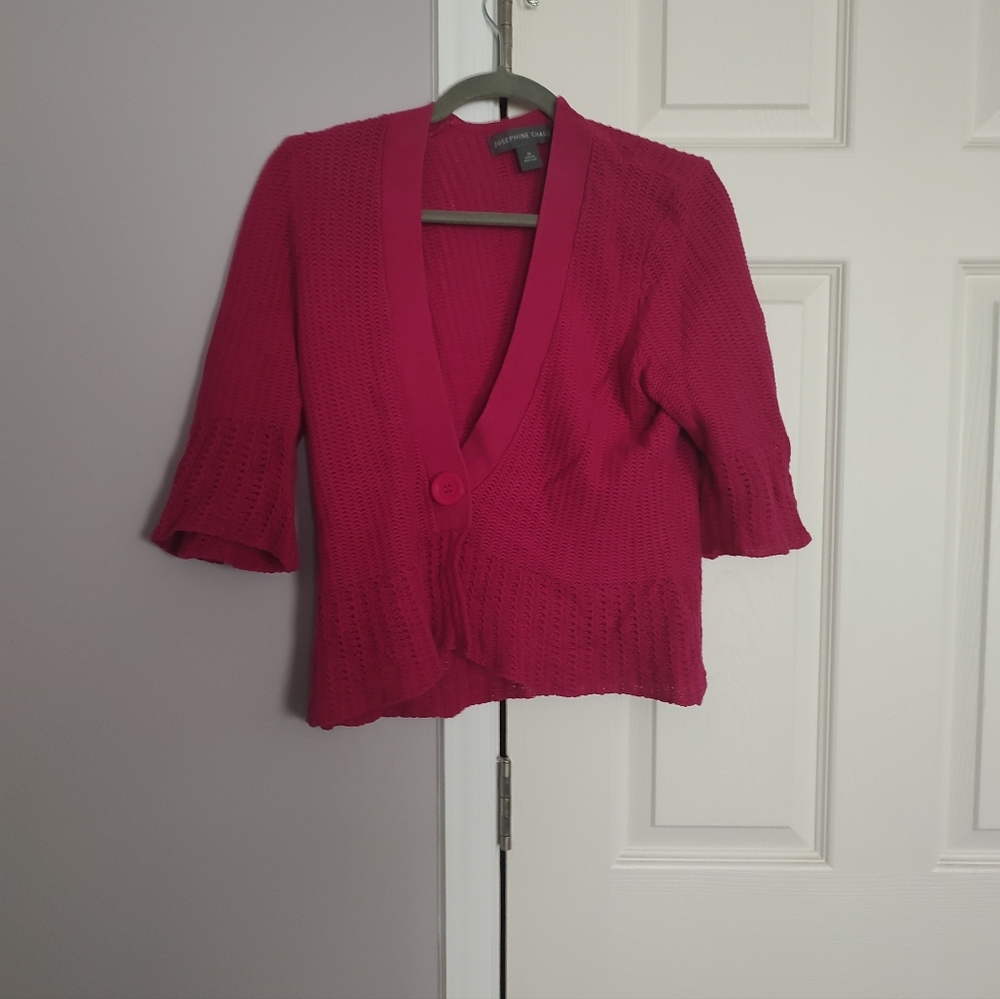 Josephine Chaus Sweater Pink Knit Cardigan Jacket